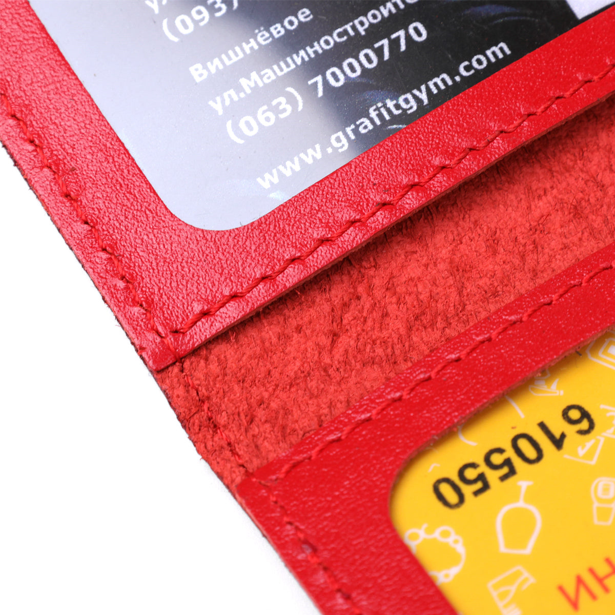 Bright Red Leather Driver's License Cover SHVIGEL 13969, Made in Ukraine, Genuine Leather