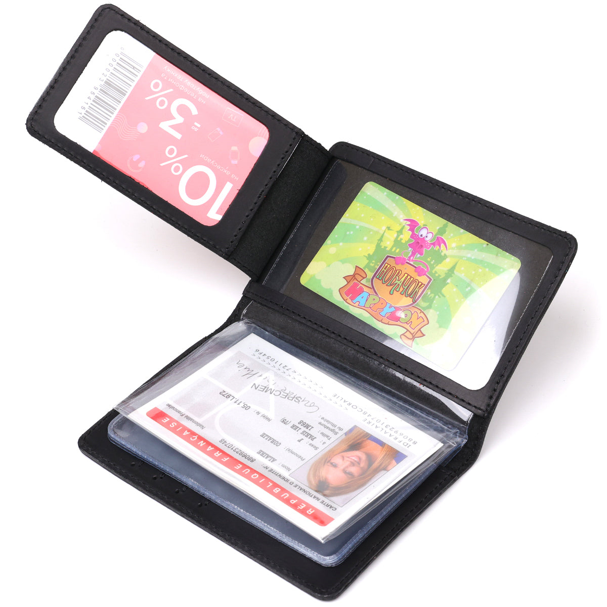Leather Car Document Holder SHVIGEL 13923 Black Natural Leather for Drivers