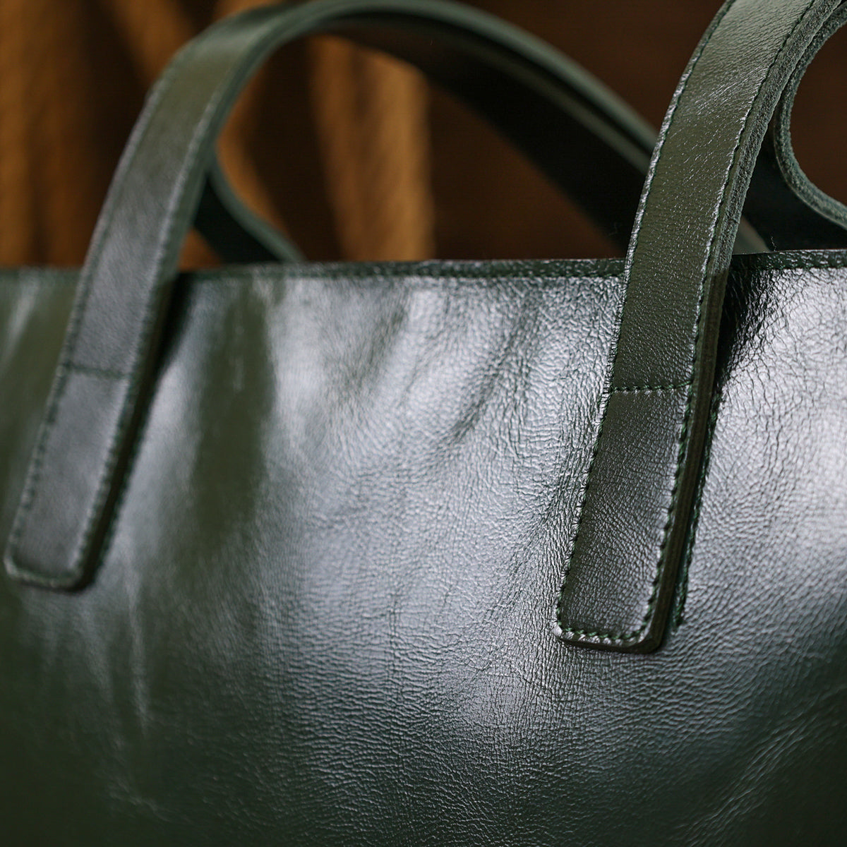 Leather Women's Shopper Bag SHVIGEL 16367 Green Made in Ukraine Genuine Leather