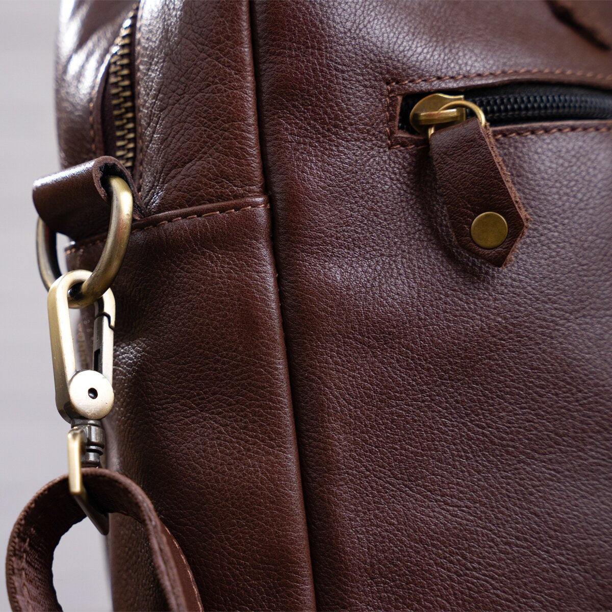 Men's Leather Laptop Bag SHVIGEL 19109 Brown Made of Genuine Leather