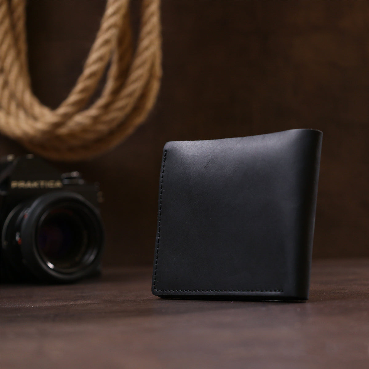Men's Leather Wallet SHVIGEL 16432 Black, Crafted from Premium Natural Leather, Ukraine