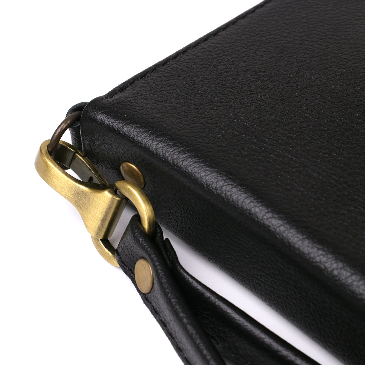 Men's Horizontal Leather Clutch SHVIGEL 19123 Black Natural Leather Material