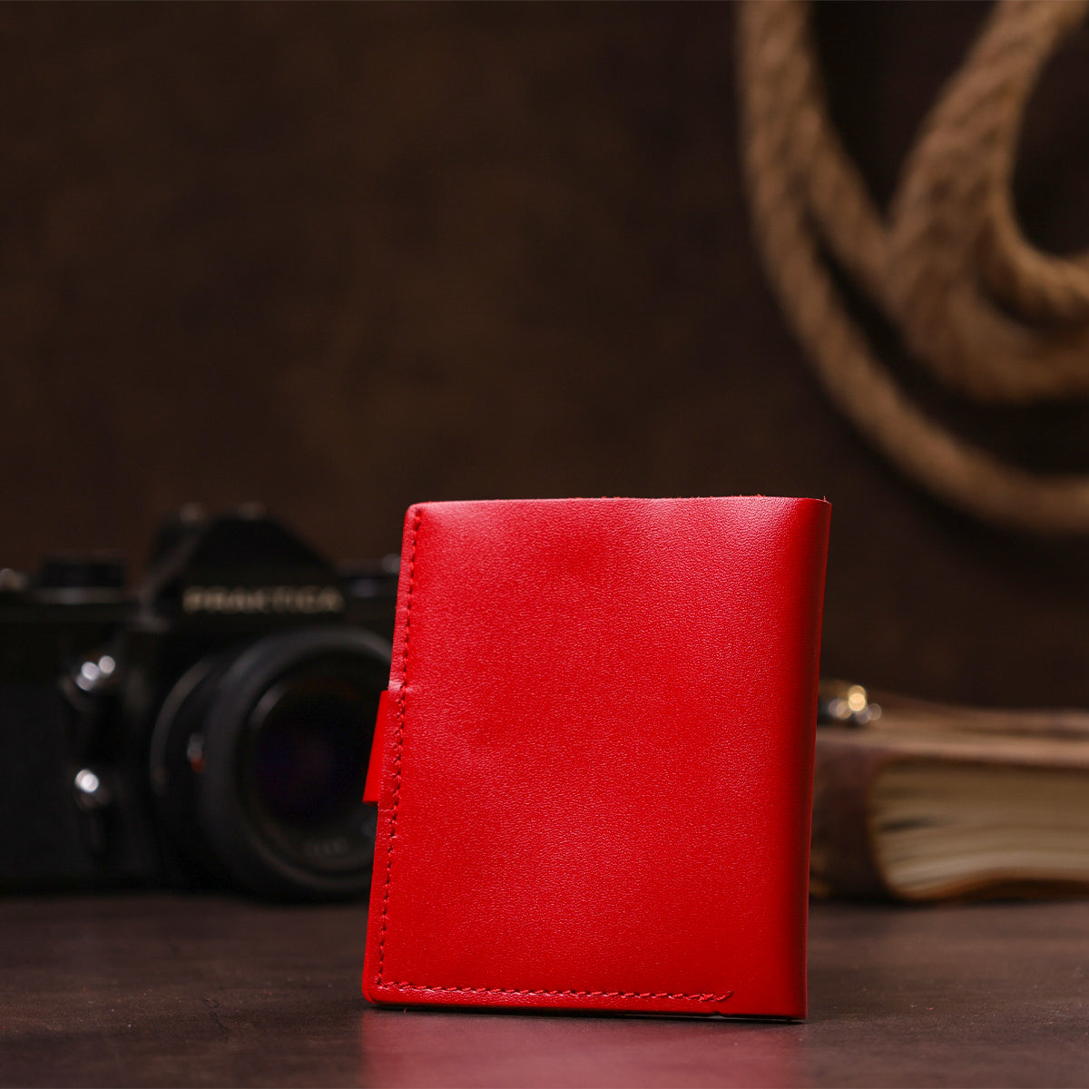 Vertical Women’s Leather Wallet SHVIGEL 16223 Red, Made in Ukraine, Genuine Leather