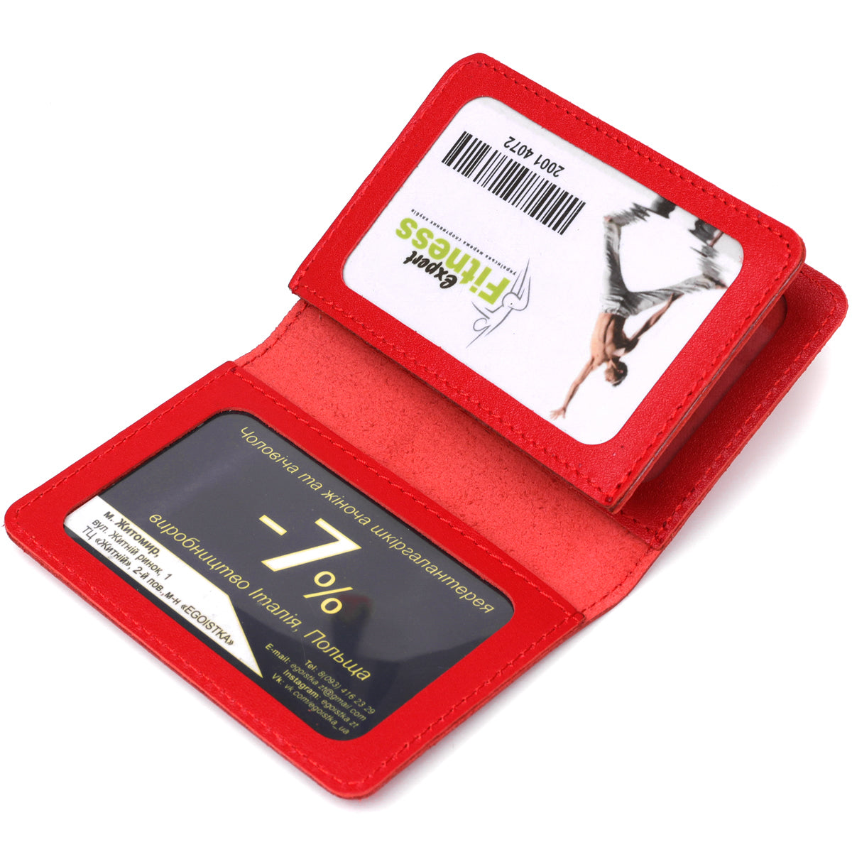 Leather Document Holder for Auto - SHVIGEL 13965 Red, 3 Slot Design, Driver's Use - Ukraine
