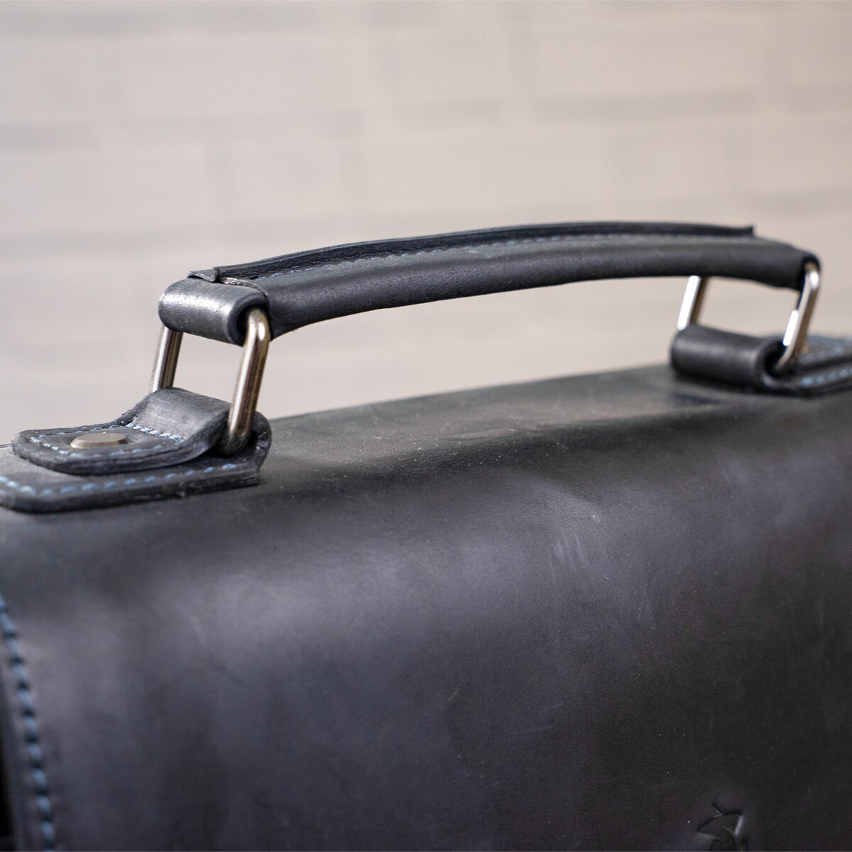 Men's Vintage Leather Bag SHVIGEL 11137 Black Made in Ukraine Natural Leather
