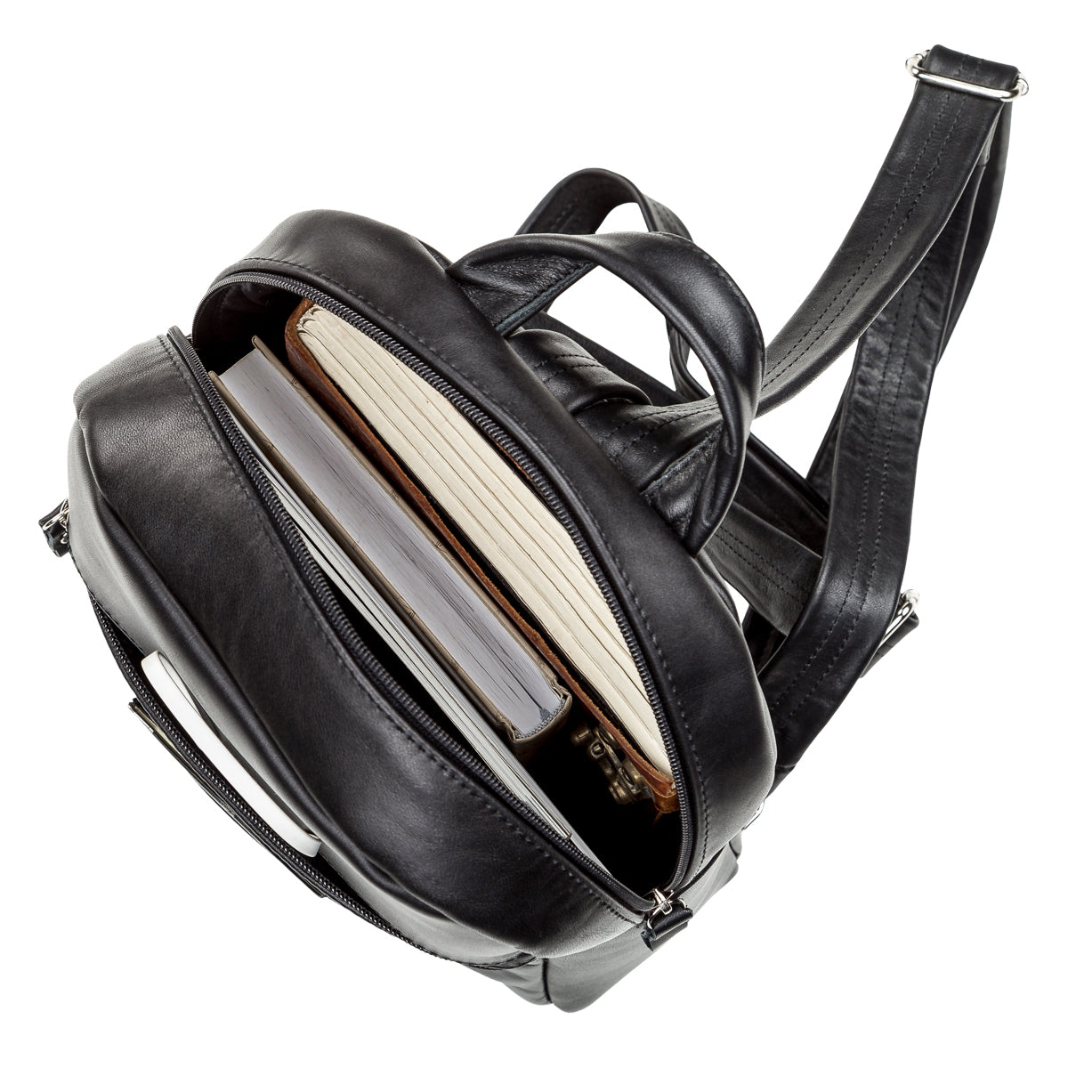 Women's Leather Backpack SHVIGEL 15304 Black Made in Ukraine Natural Leather