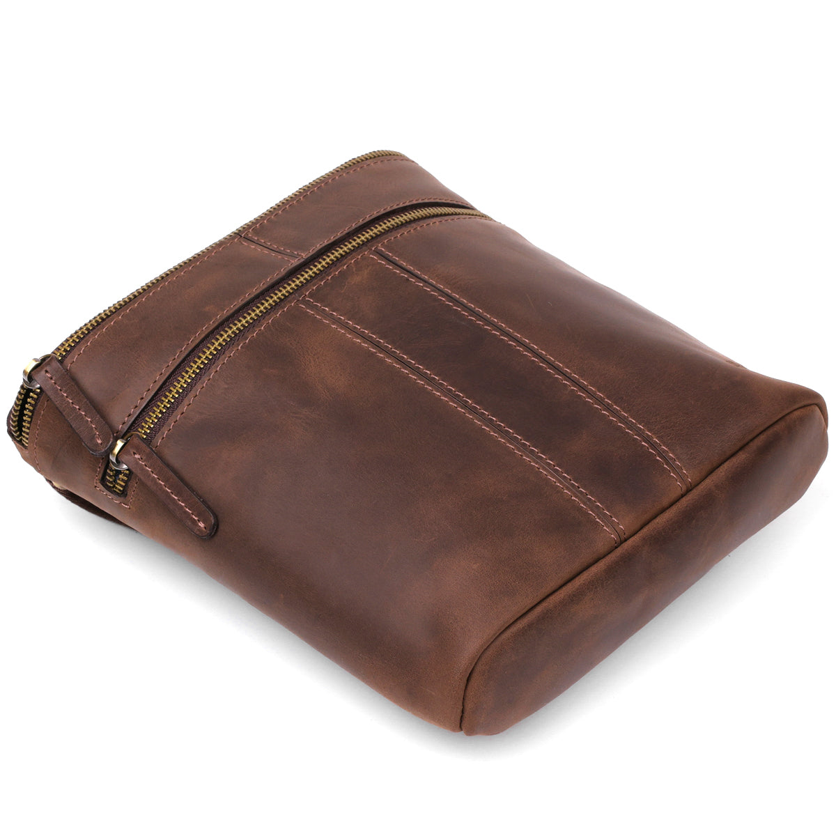 Men's Leather Bag SHVIGEL 11103 Brown Genuine Leather Made in Ukraine
