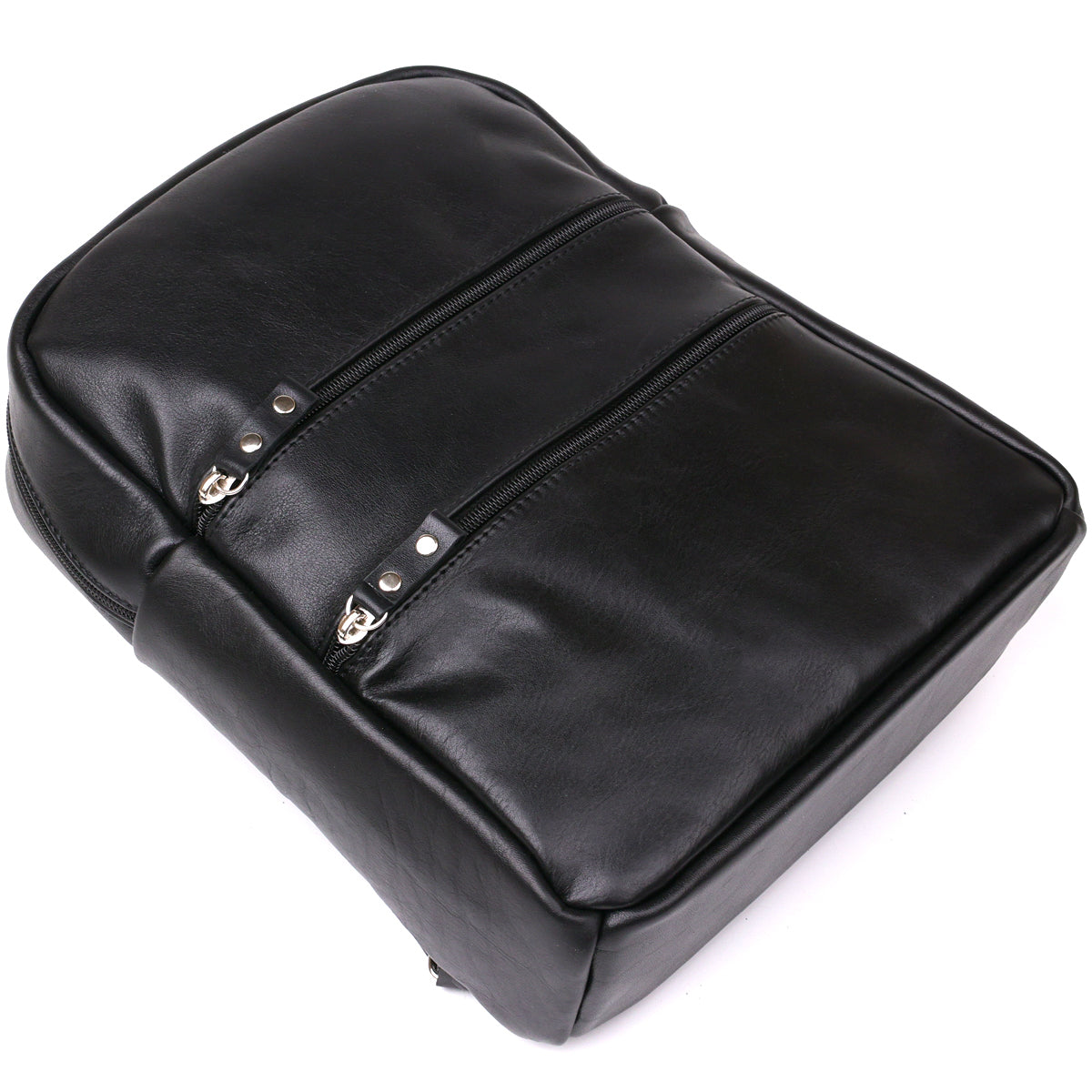 Women's Leather Backpack SHVIGEL 15304 Black Made in Ukraine Natural Leather