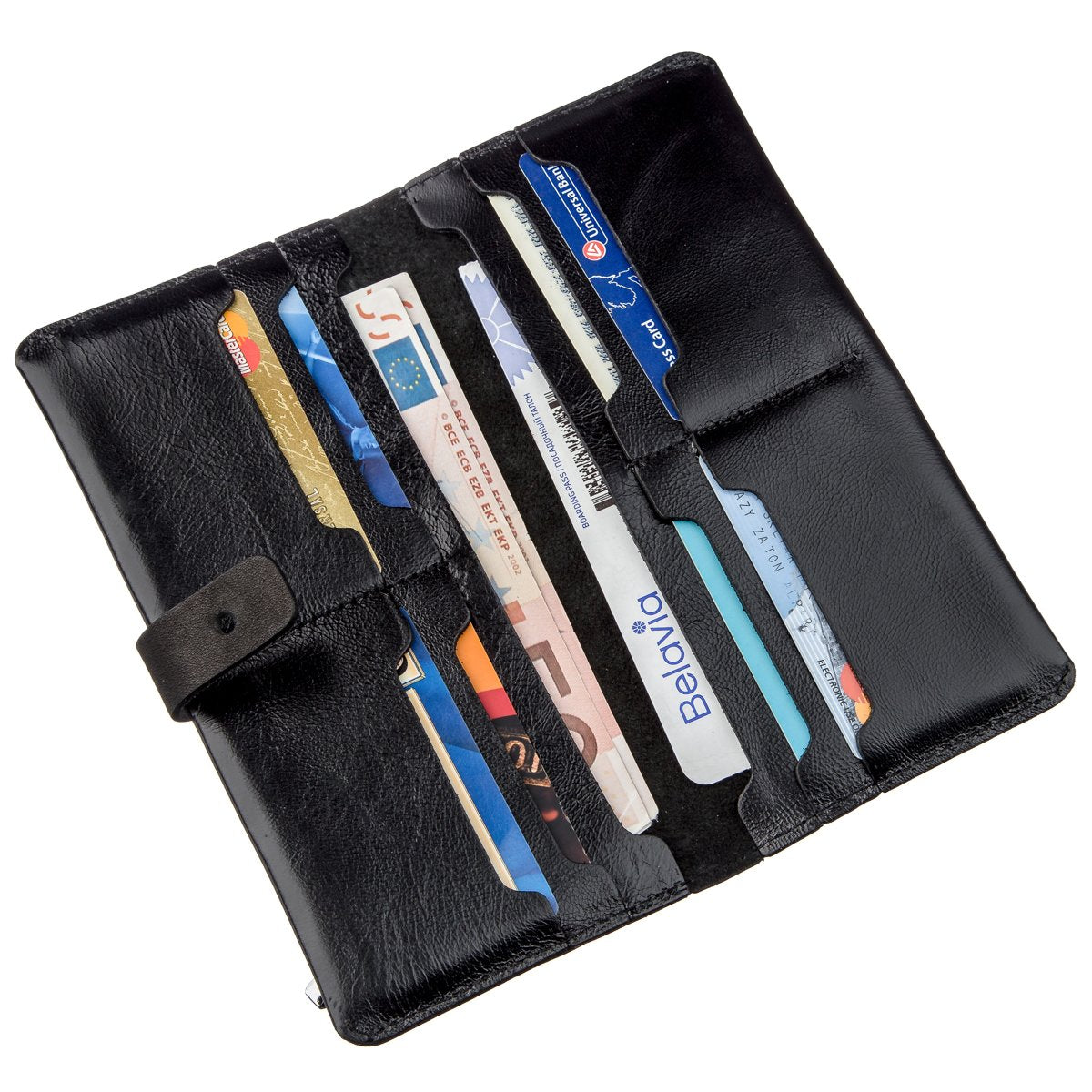 Men's Vertical Wallet SHVIGEL 16204 Black Genuine Leather Made in Ukraine