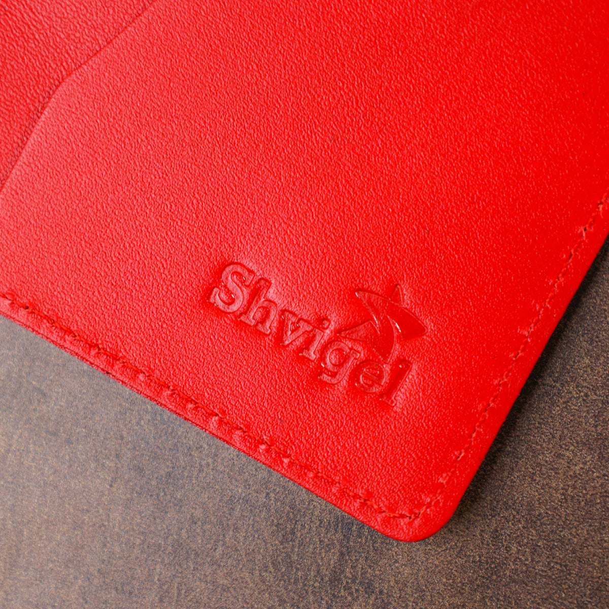 Practical Leather Travel Case SHVIGEL 16524 Red Made in Ukraine Genuine Leather