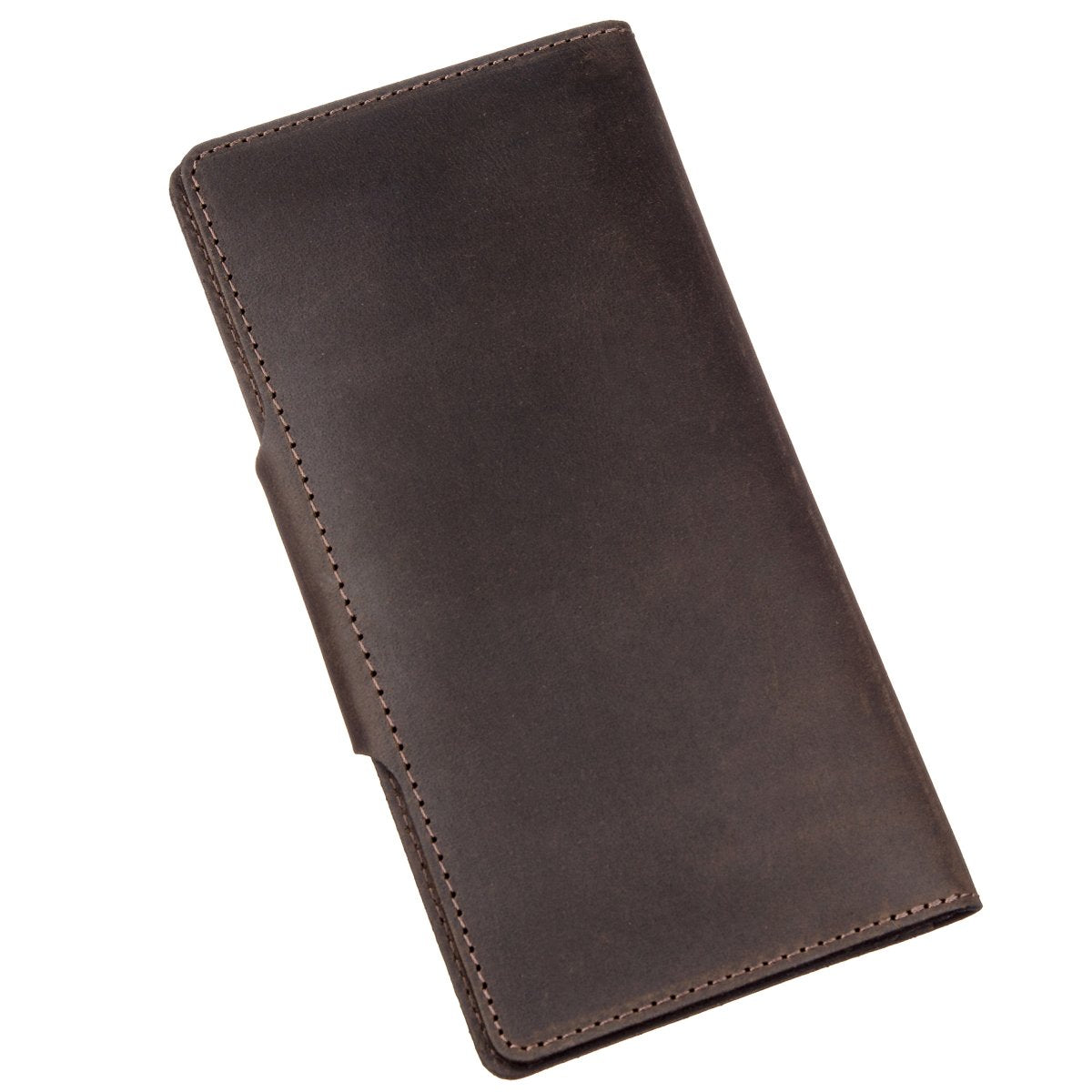 Men's Vintage Leather Wallet SHVIGEL 16169 Brown Natural Leather Craftsmanship