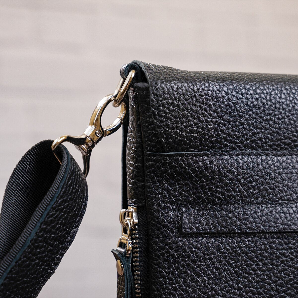 Genuine Leather Handbag SHVIGEL 11016 Black, Made in Ukraine, Premium Quality