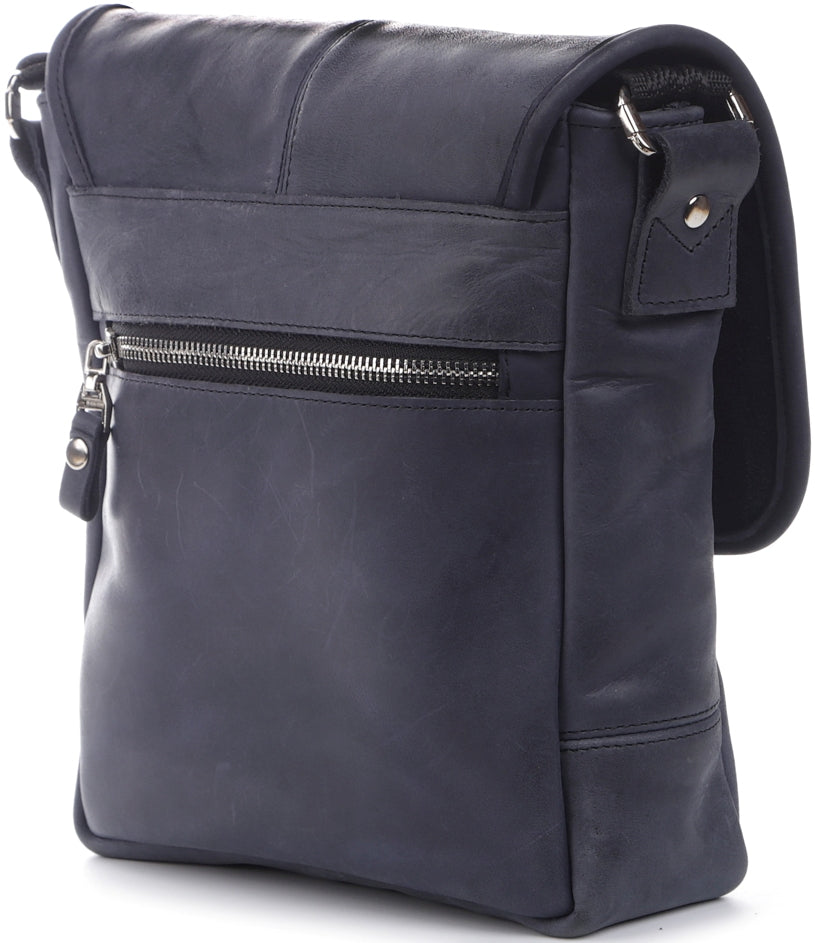 Natural Leather Handbag SHVIGEL 11015 Blue - Ukrainian Quality Craftsmanship