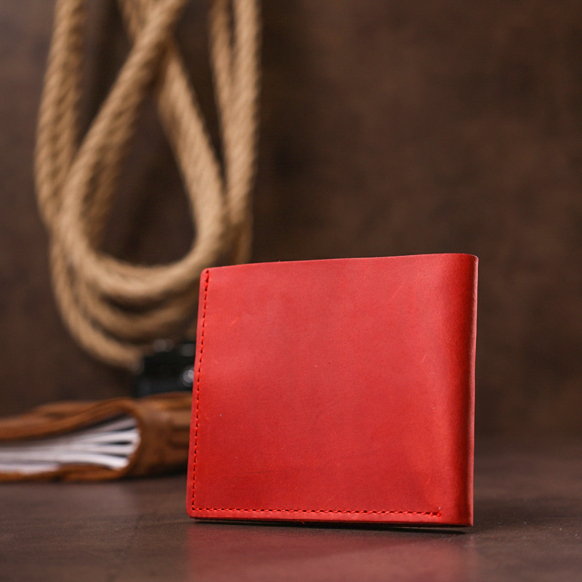 Small Vintage Women's Wallet SHVIGEL 16455 Red Genuine Leather from Ukraine