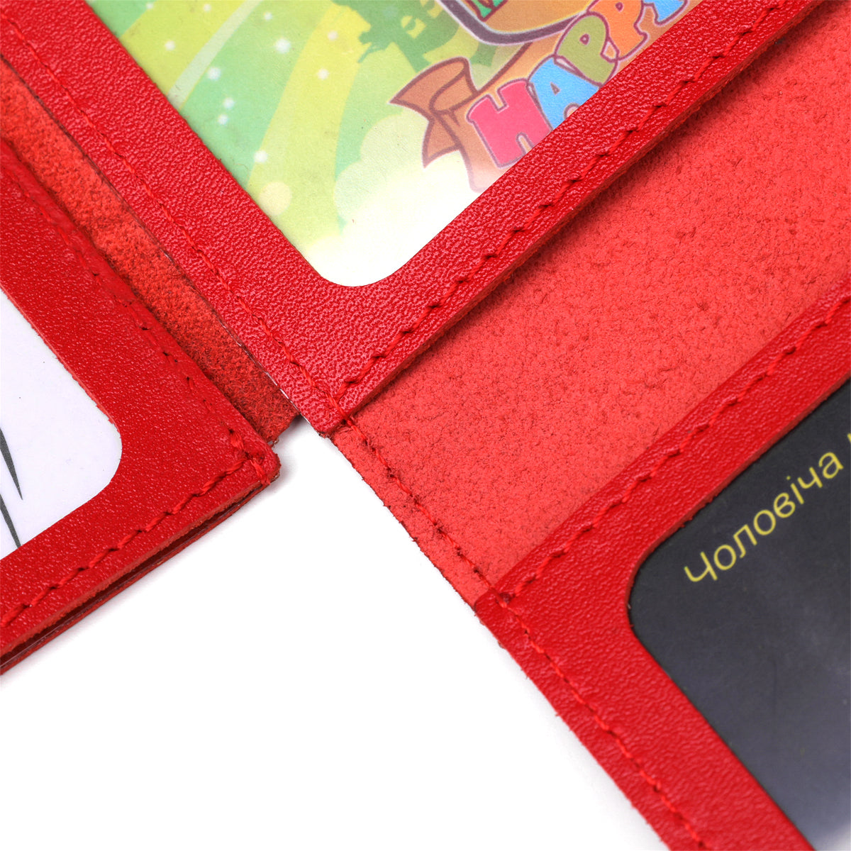 Leather Document Holder for Auto - SHVIGEL 13965 Red, 3 Slot Design, Driver's Use - Ukraine