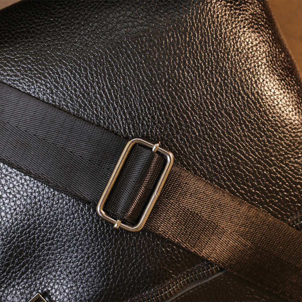 Leather Crossbody Bag SHVIGEL 11603 Black, Durable Natural Leather, Made in Ukraine