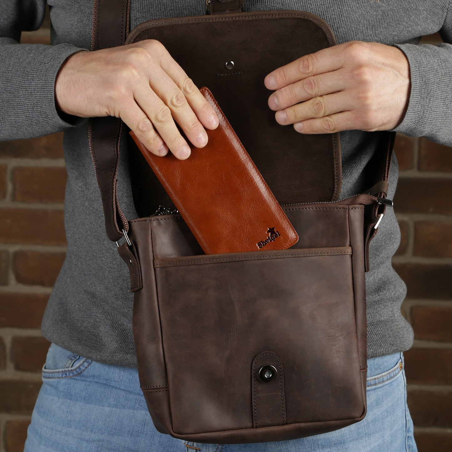 Brown Leather Wallet SHVIGEL 13791 | Premium Quality Ukrainian Handmade Accessory