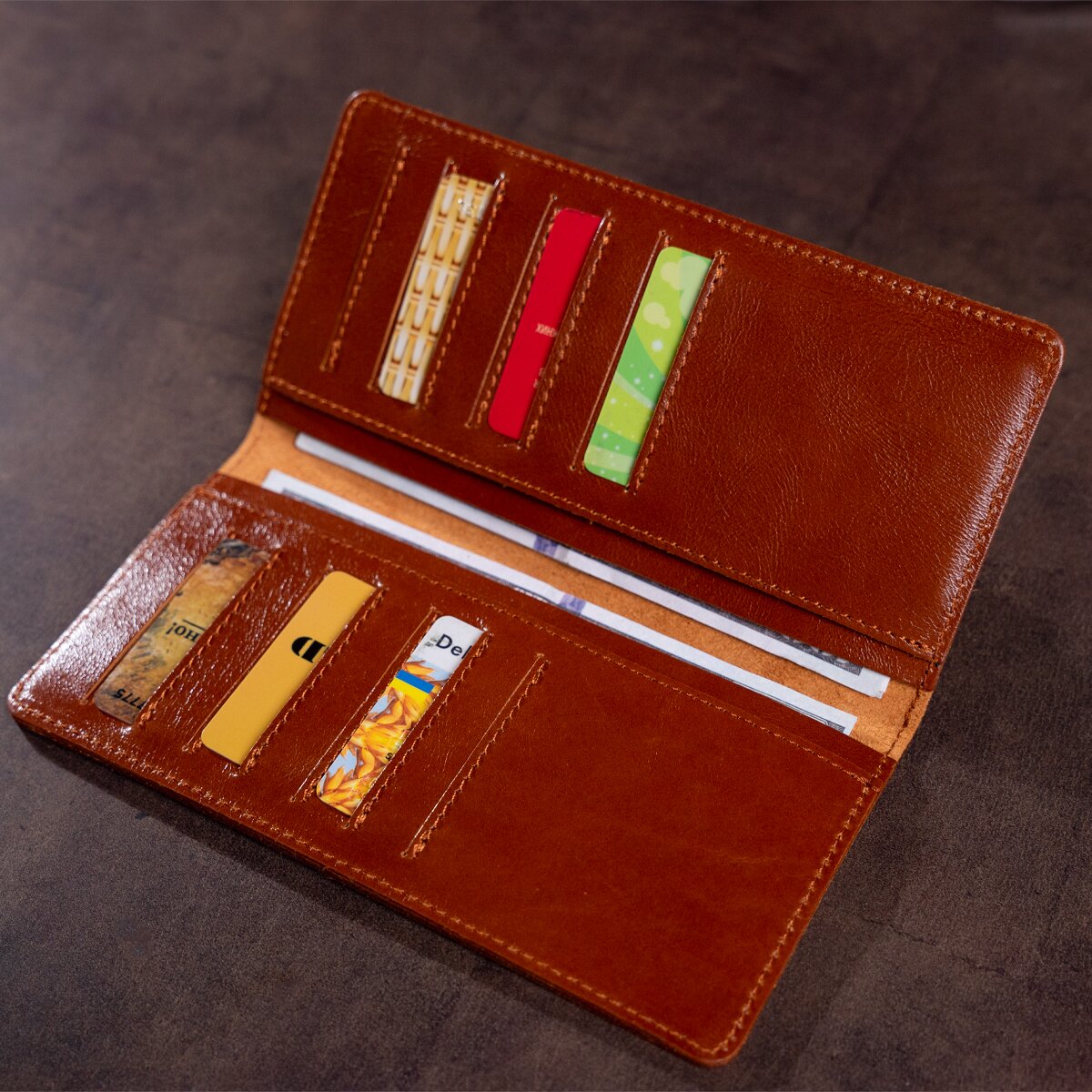 Brown Leather Wallet SHVIGEL 13791 | Premium Quality Ukrainian Handmade Accessory