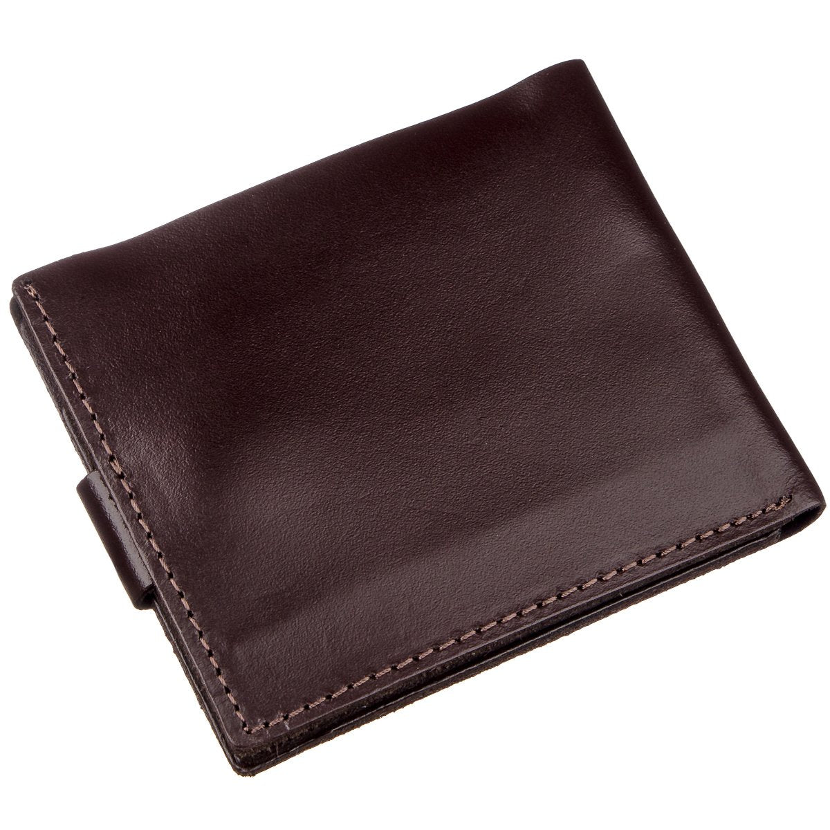 Horizontal Men's Wallet SHVIGEL 16214 Brown Genuine Leather Handmade from Ukraine