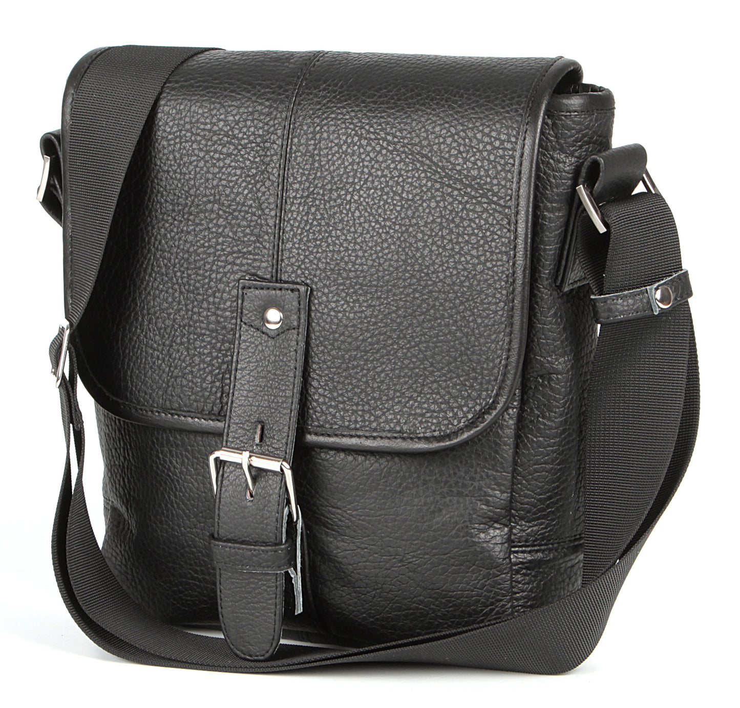 Leather Bag SHVIGEL 00853 Black Natural Leather Handmade in Ukraine