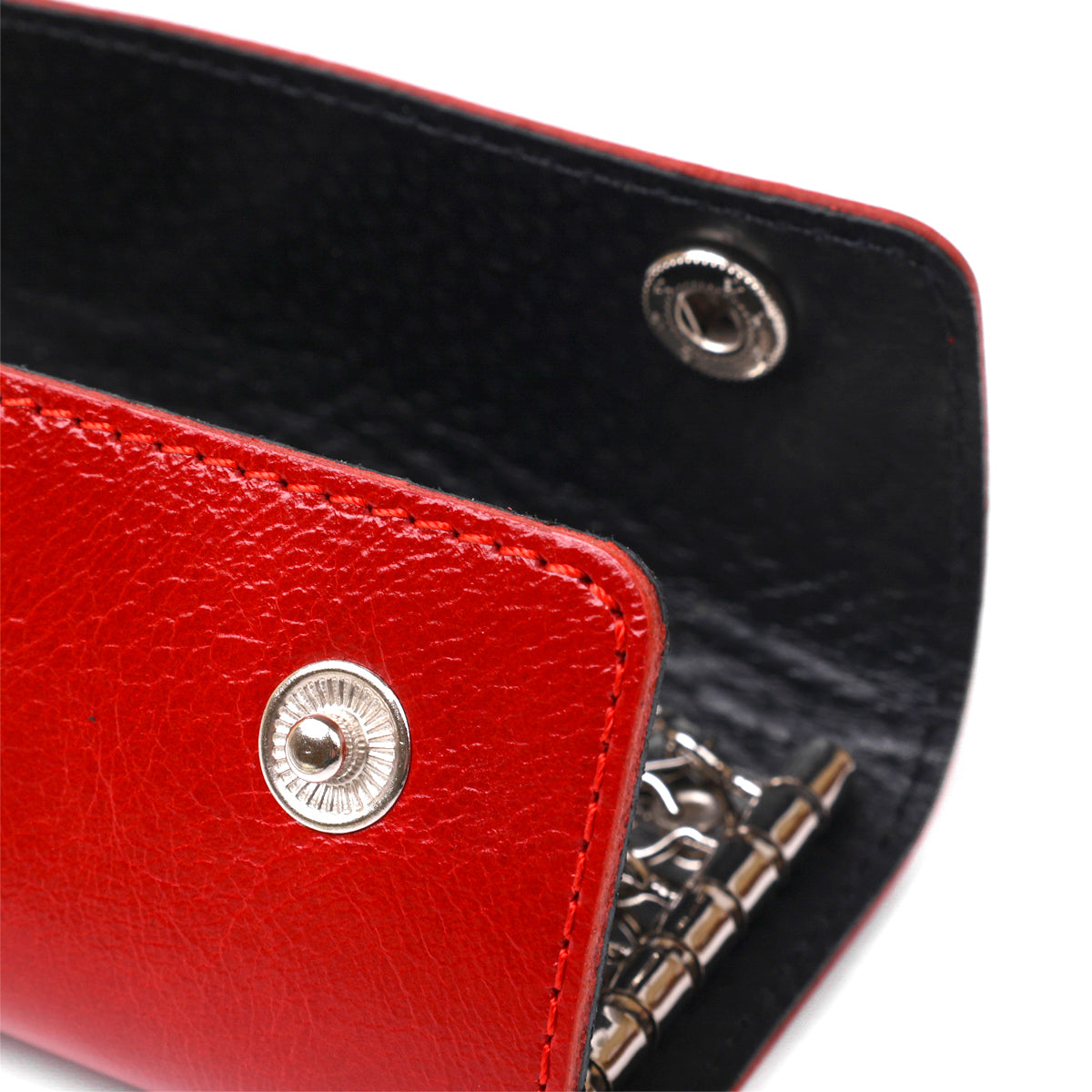 Stylish Women's Leather Key Holder SHVIGEL 16530 Red Genuine Leather for Keys