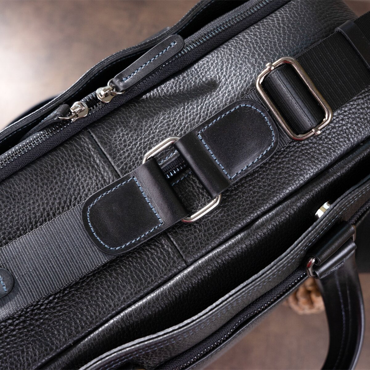 Men's Leather Bag SHVIGEL 11123 Black Genuine Leather Made in Ukraine