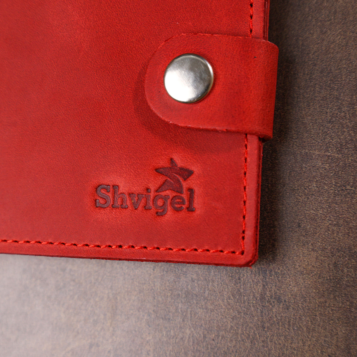 Small Vintage Women's Wallet SHVIGEL 16455 Red Genuine Leather from Ukraine