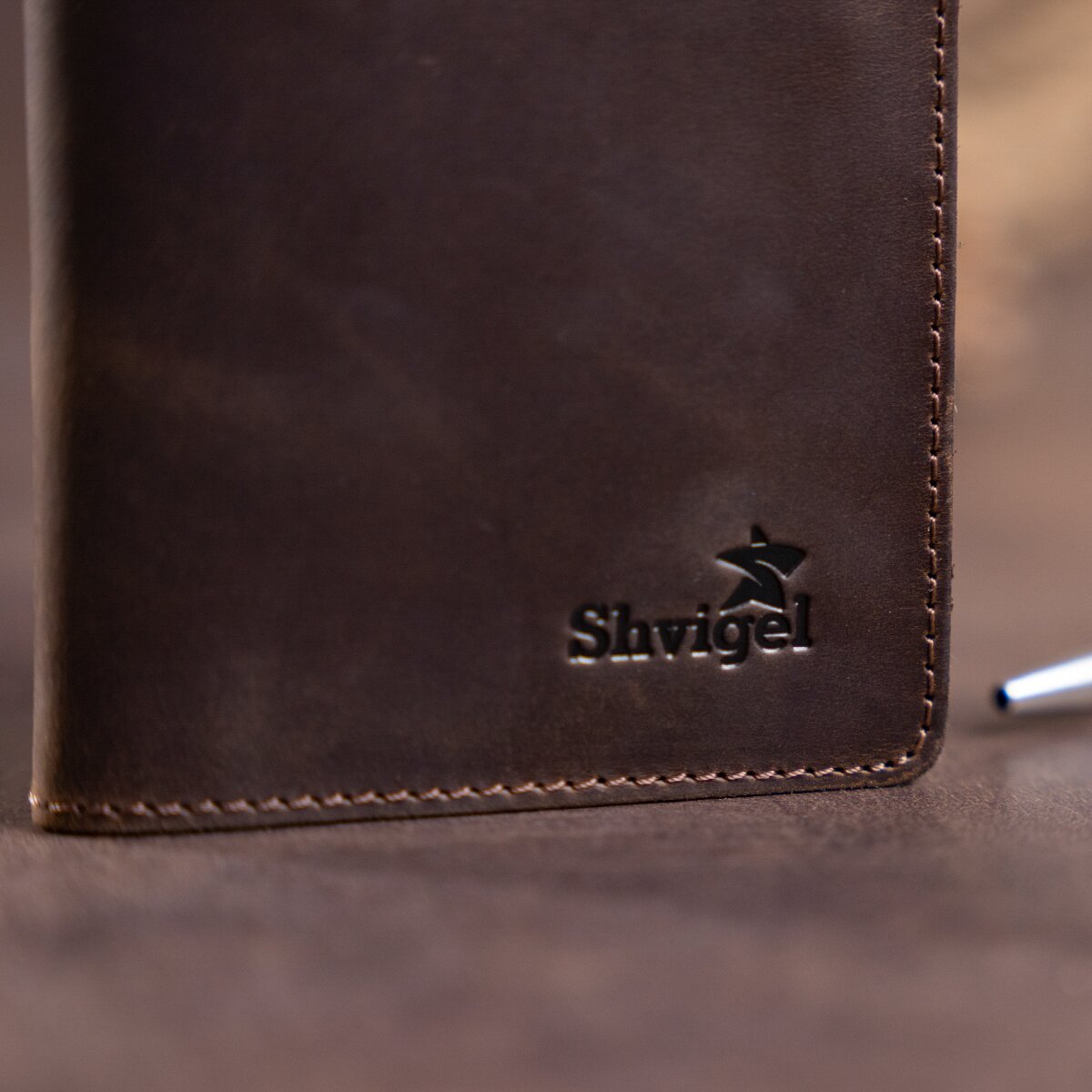 Leather Wallet SHVIGEL 13789 Brown | Genuine Leather | Made in Ukraine