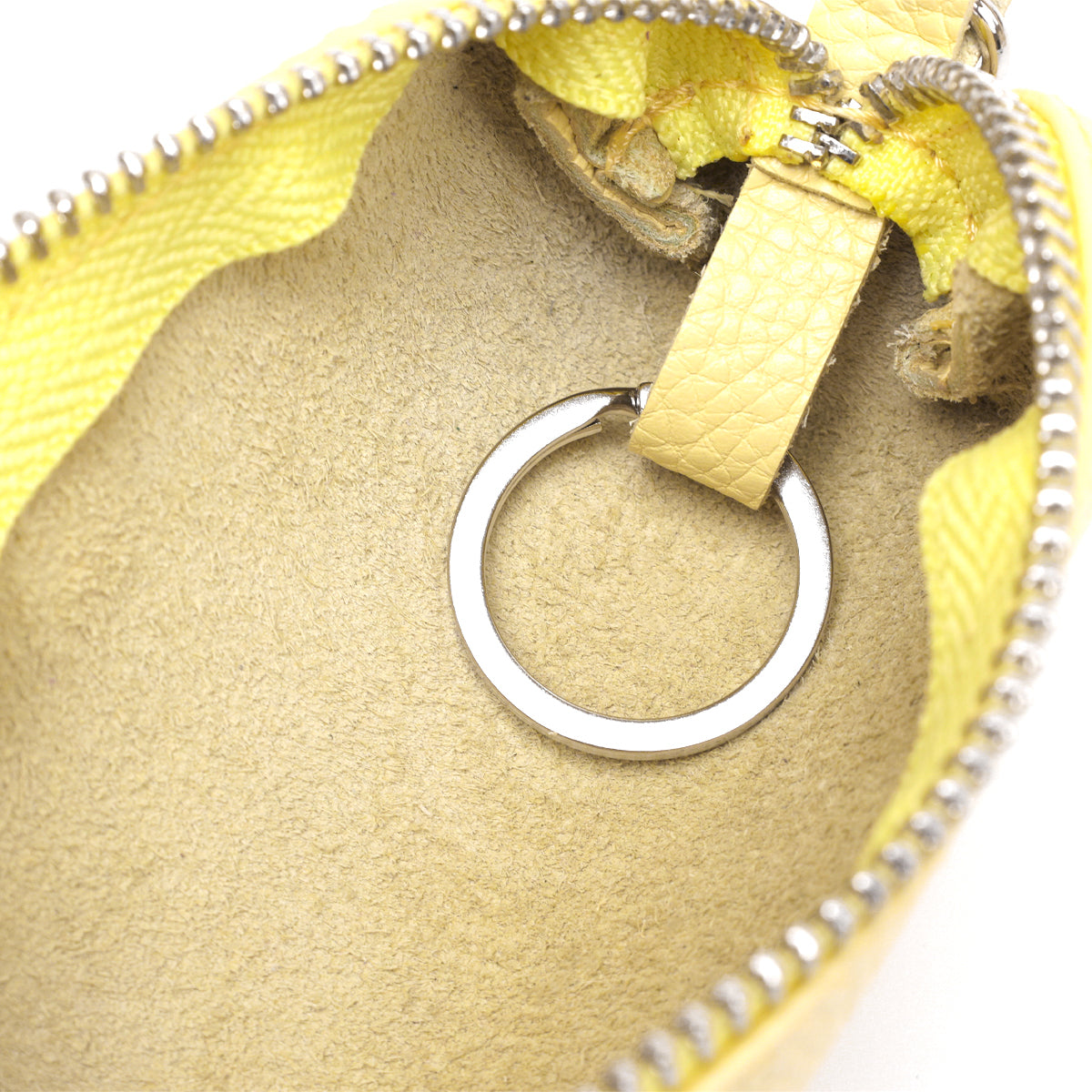 Excellent Women's Key Holder SHVIGEL 16541 Lemon Yellow Natural Leather for Keys