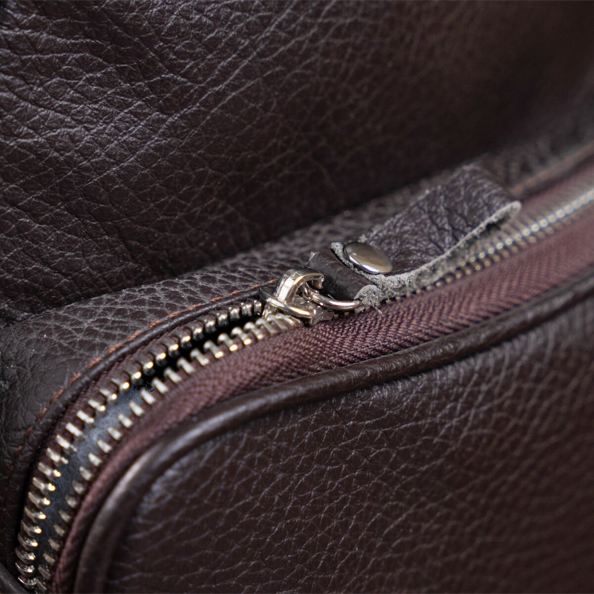 Leather Messenger Bag SHVIGEL 00899 Brown Genuine Leather, Made in Ukraine