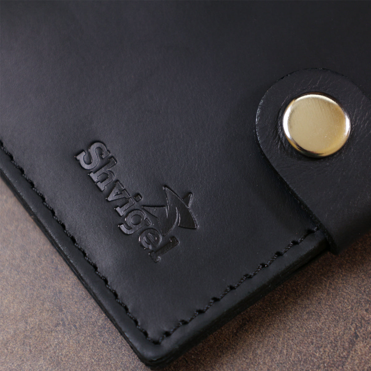 Men's Leather Wallet SHVIGEL 16474 Black Genuine Leather Made in Ukraine