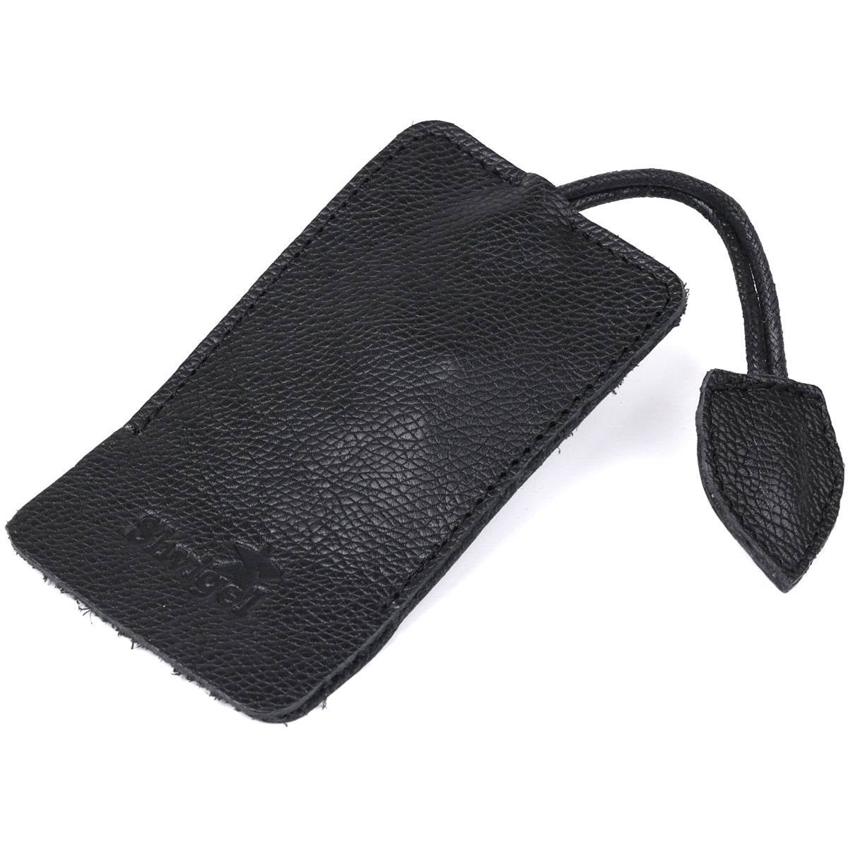 Leather Key Holder SHVIGEL 15308 Black Natural Leather Minimalist Design