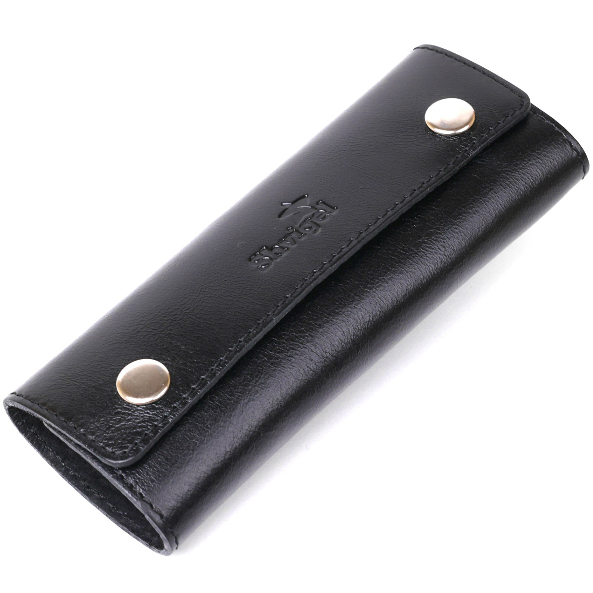 Stylish Leather Key Holder SHVIGEL 16529 Black Natural Leather for Keys