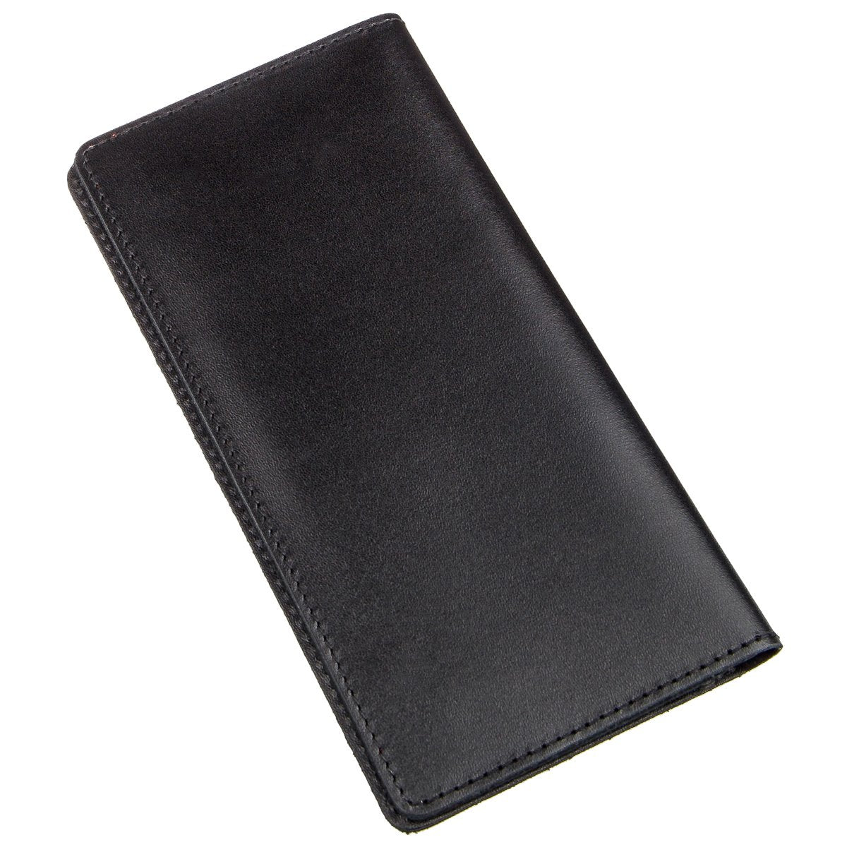 Vertical Leather Wallet SHVIGEL 13991 Black Genuine Leather with Slim Design