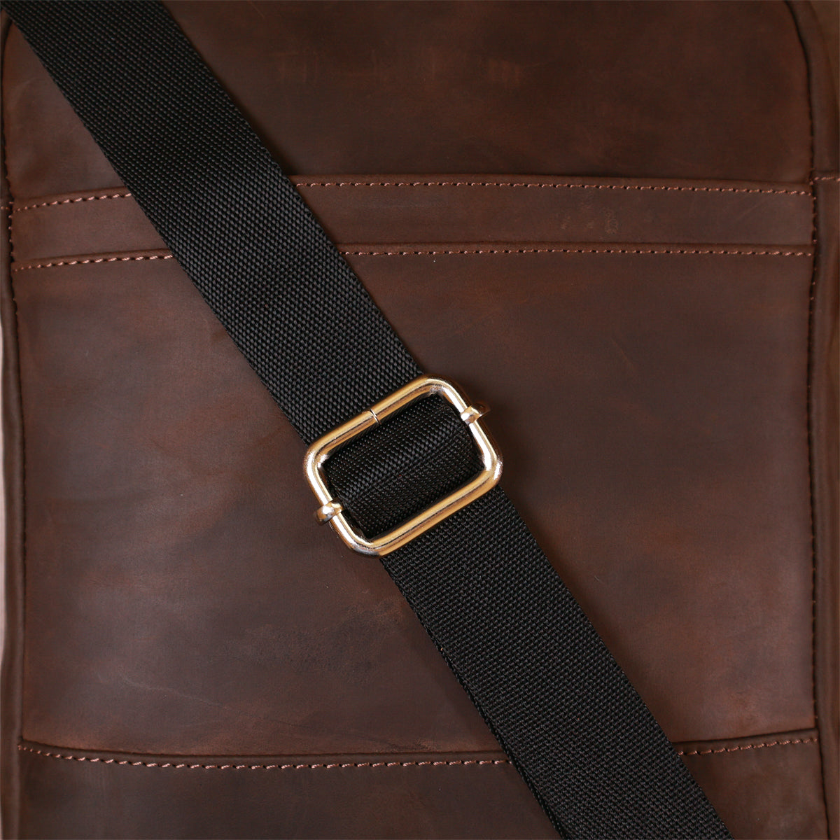 Vintage Leather Men's Bag SHVIGEL 16332 Brown - Genuine Leather Made in Ukraine