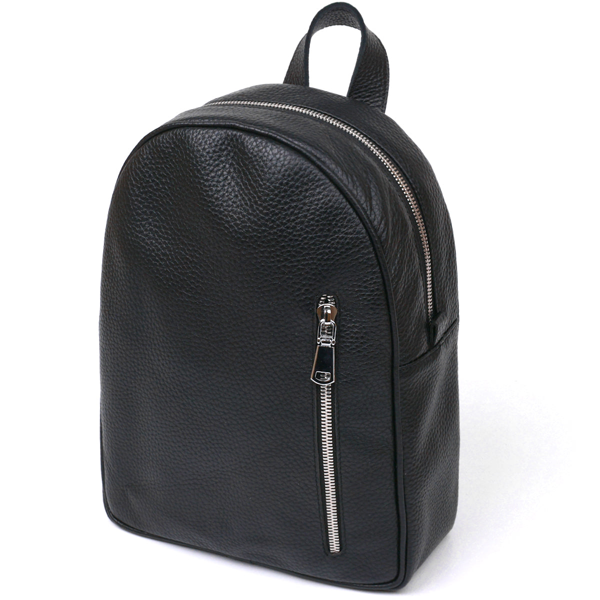 Compact Women's Backpack SHVIGEL 16317 Natural Leather Black Color Stylish Design