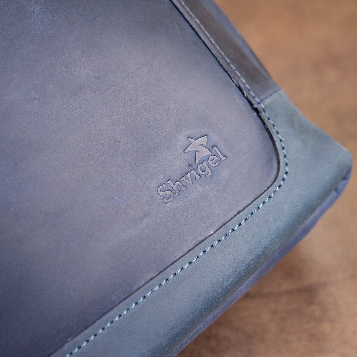 Business Men’s Leather Shoulder Bag SHVIGEL 11249 Blue Genuine Leather Design