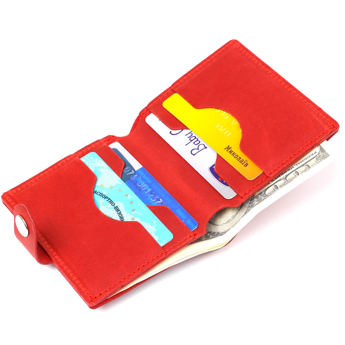 Small Matte Women's Wallet SHVIGEL 16476 Red Genuine Leather Ukraine
