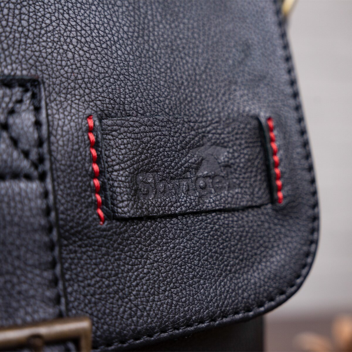 Men's Leather Bag - SHVIGEL 19100 - Black - Natural Leather - Handmade in Ukraine