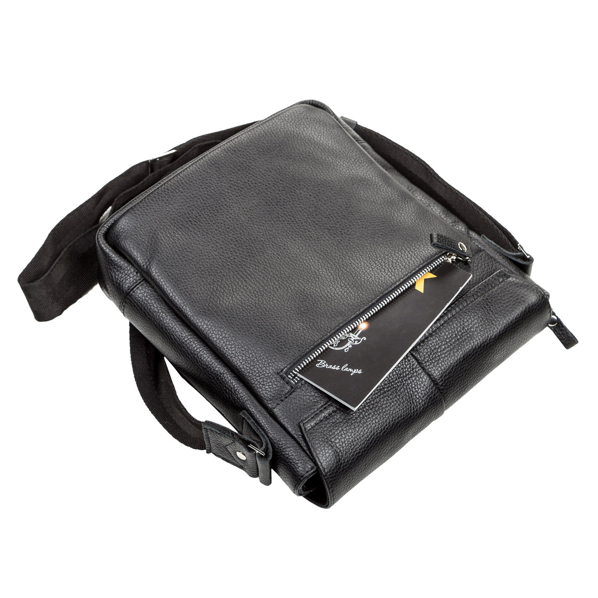 Men's Bag SHVIGEL 00861 Black Genuine Leather, Durable Ukrainian Craftsmanship