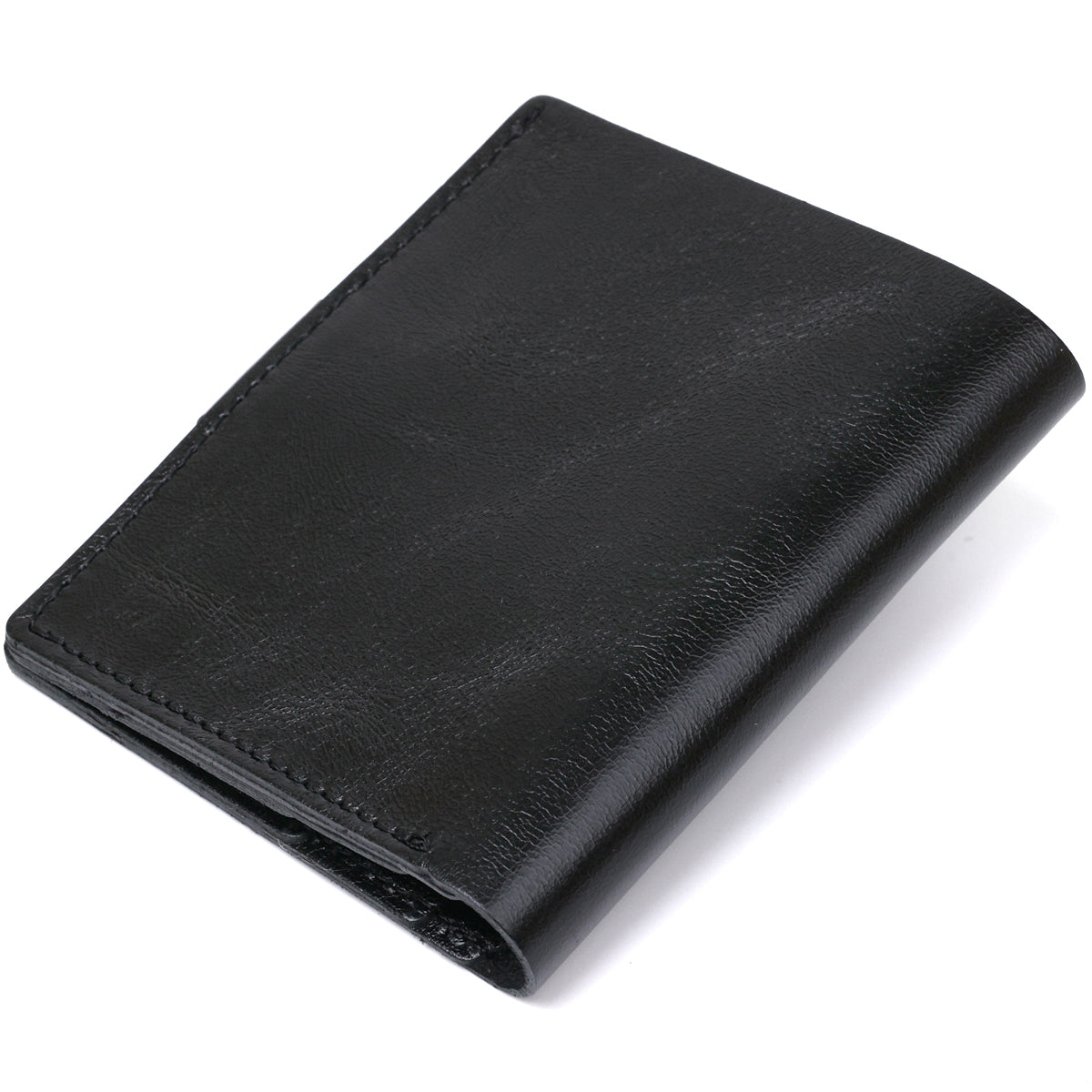 Men's Practical Wallet SHVIGEL 16502 Black Genuine Leather Ukrainian Craftsmanship