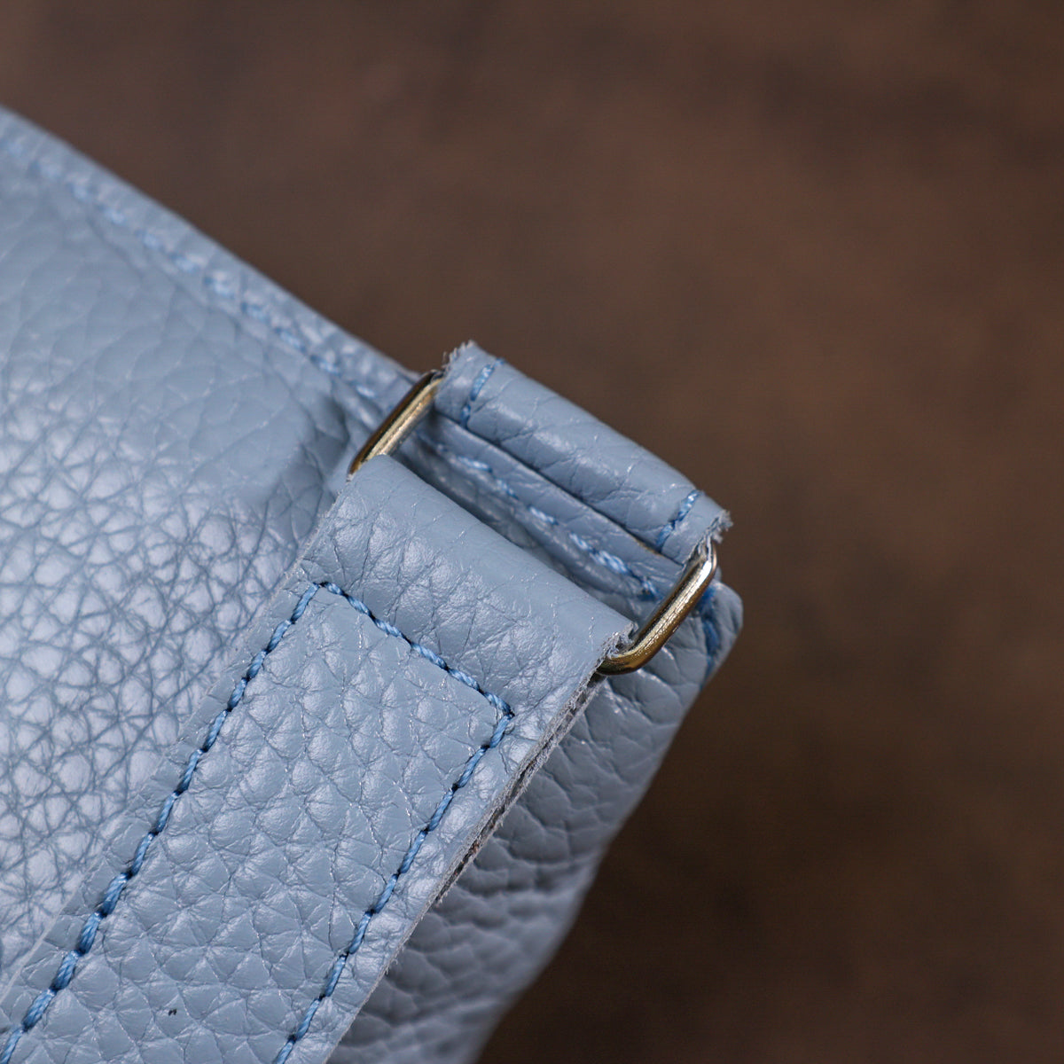 Comfortable SHVIGEL Leather Women's Belt Bag 16374 in Blue - Made in Ukraine