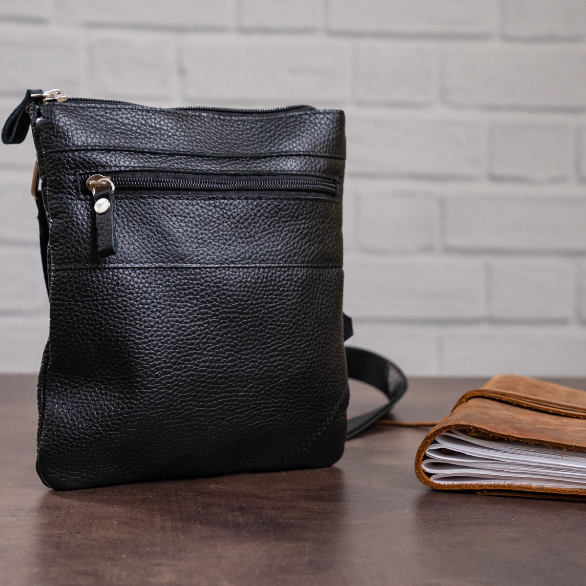Leather Handbag SHVIGEL 11025 Black Genuine Leather from Ukraine, Stylish Design