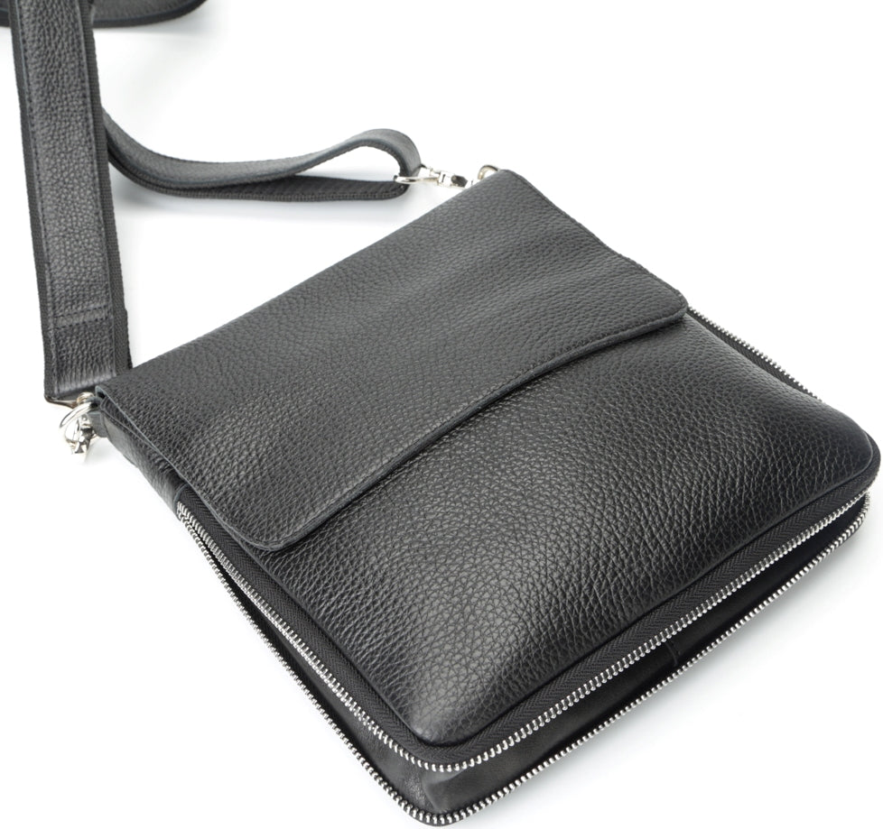 Genuine Leather Handbag SHVIGEL 11016 Black, Made in Ukraine, Premium Quality