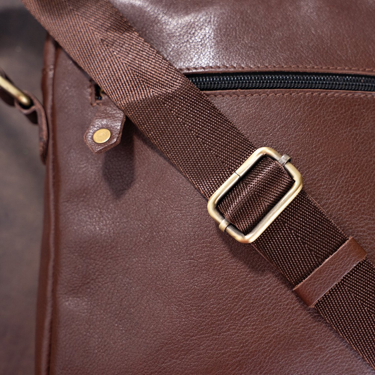 Men's Leather Bag SHVIGEL 19112 Brown Natural Leather Stylish Design