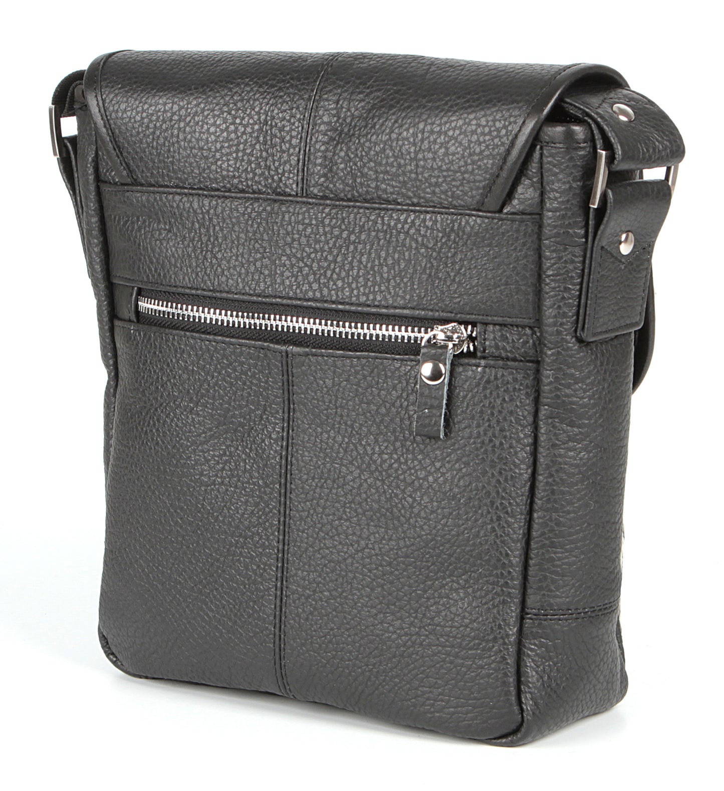 Leather Bag SHVIGEL 00853 Black Natural Leather Handmade in Ukraine