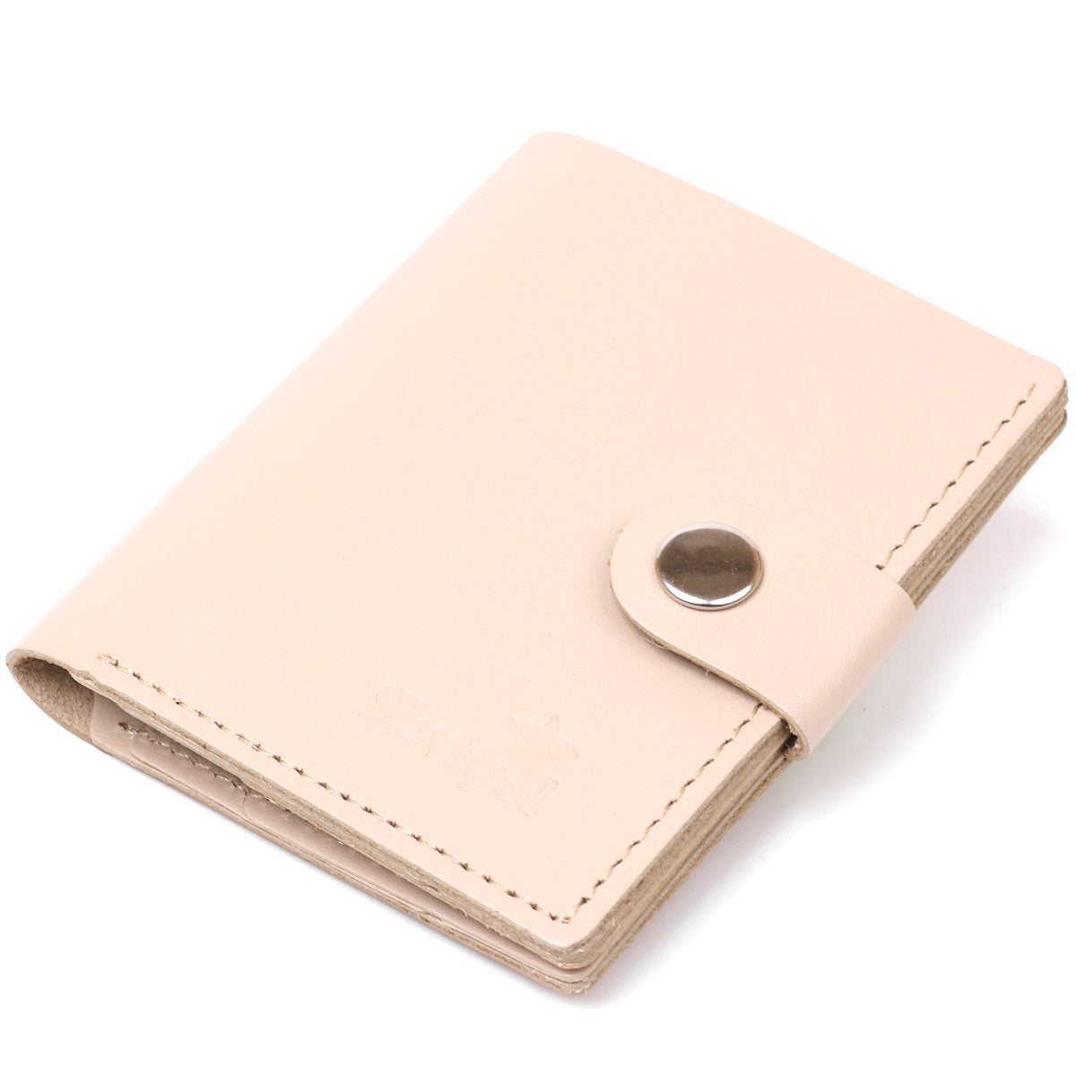 Classic Leather Wallet SHVIGEL 16510 Beige Made in Ukraine, Natural Leather Quality