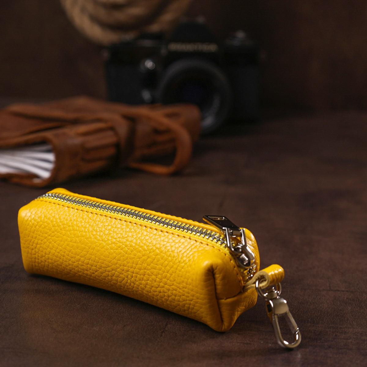 Bright Women's Key Holder SHVIGEL 16540 Yellow Natural Leather for Keys