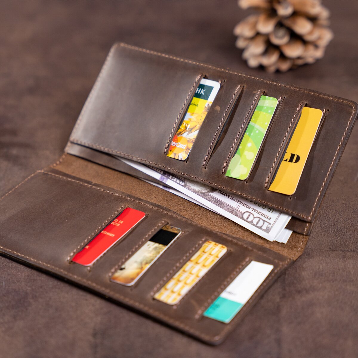 Leather Wallet SHVIGEL 13789 Brown | Genuine Leather | Made in Ukraine