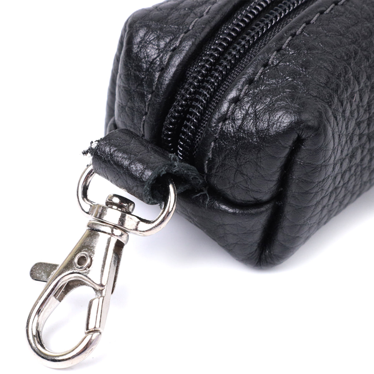 Spacious Unisex Key Holder SHVIGEL 16227 Black Natural Leather for Keys